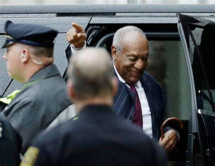 Bill Cosby gestures as he approaches members of the media gathered outside his home in Elkins Park, Pa., following his release from prison, after Pennsylvania's highest court overturned his sex assault conviction Bill Cosby, Elkins Park, United States - 30 Jun 2021