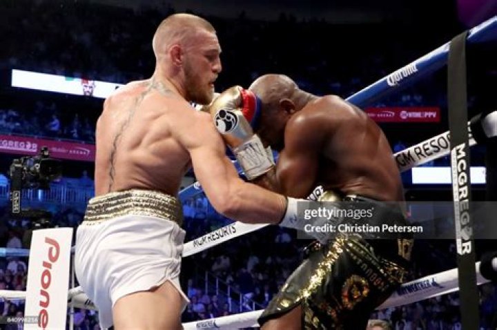 Conor McGregor throws a punch at Machine Gun Kelly MTV Video Music Awards, Arrivals, New York, USA - 12 Sep 2021