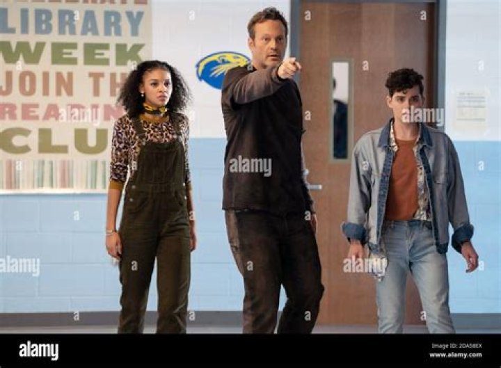 FREAKY, from left: Celeste O'Connor, Vince Vaughn, Misha Osherovich, 2020. ph: Brian Douglas / &copy; Universal Pictures / Courtesy Everett Collection