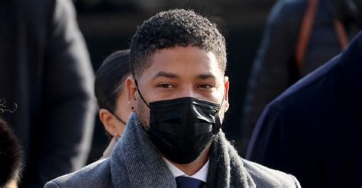 Jussie Smollett arrives at a news conference