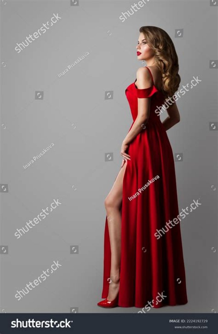 Model in a red dress at Michael Kors Spring 2016